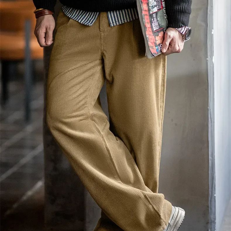 Maden retro corn grain corduroy casual pants with loose texture and pure cotton straight leg pants