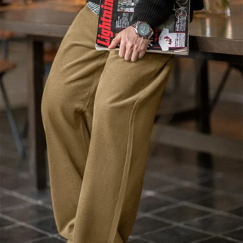 Maden retro corn grain corduroy casual pants with loose texture and pure cotton straight leg pants