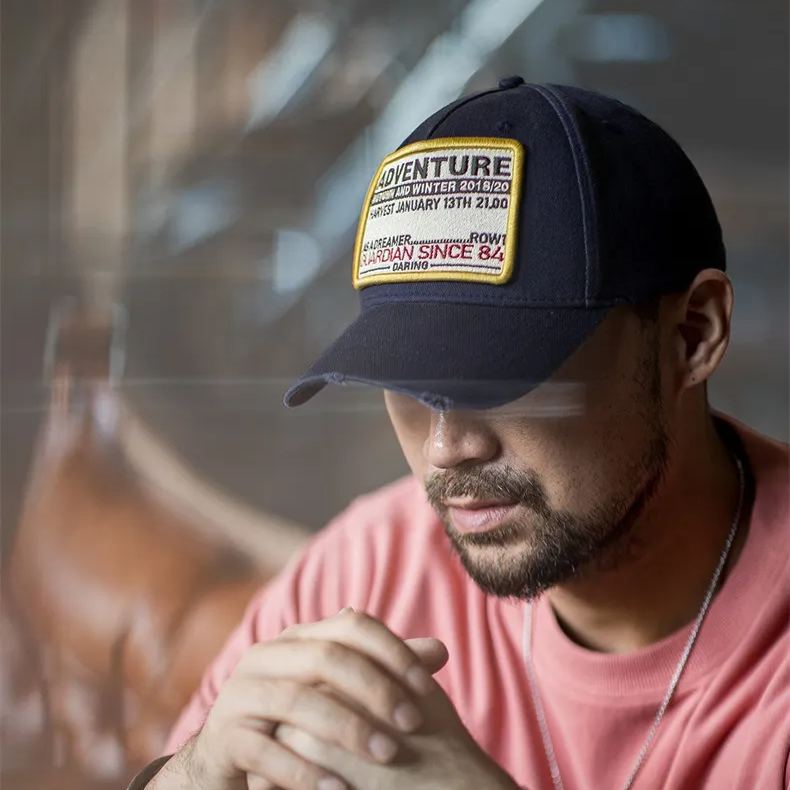 Maden Retro Alphabet Zhangzi Baseball Hat Made Old Curved Eaves Duck Tongue Hat Wide Eaves Hat