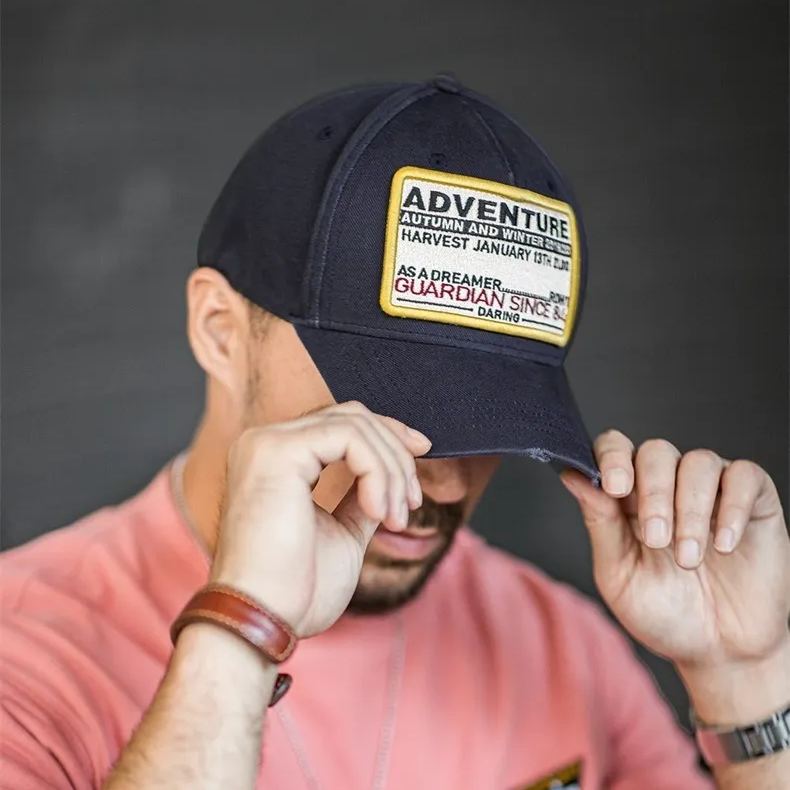 Maden Retro Alphabet Zhangzi Baseball Hat Made Old Curved Eaves Duck Tongue Hat Wide Eaves Hat