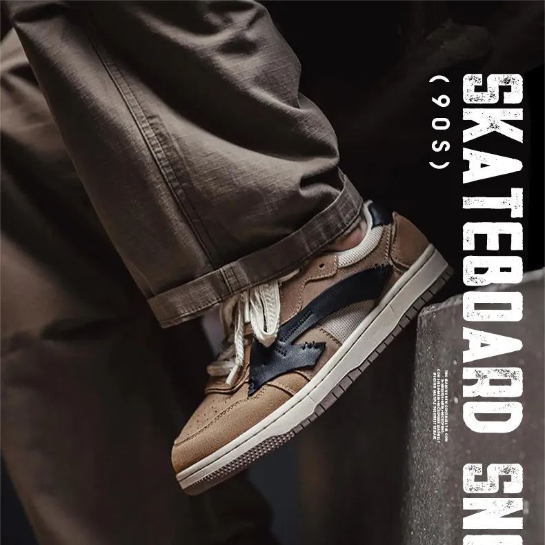 Maden retro design trendy shoes, low cut breathable casual sports retro versatile board shoes