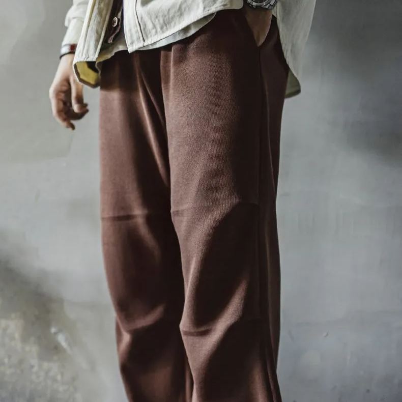 Maden retro double pleated drop feeling paratrooper pants, loose straight tube elastic waist, no ironing casual sweatpants