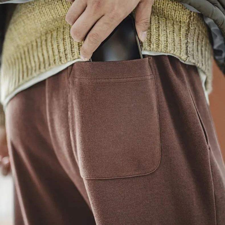 Maden retro double pleated drop feeling paratrooper pants, loose straight tube elastic waist, no ironing casual sweatpants