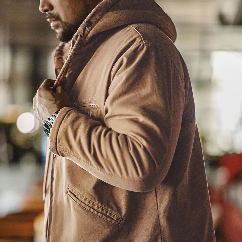 Maden Vintage J141 Hooded Jacket Cotton Lamb's Wool Padded Warm Canvas Coat