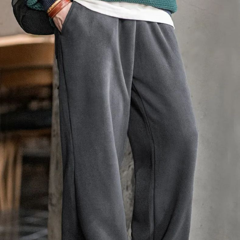 Madden Workwear American Double-Sided Polar Fleece Ankle-Tied Sweatpants Fleece-lined Warm Sports Casual Straight Trousers Men's Autumn and Winter