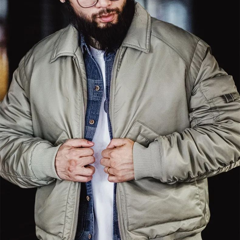 Maden Vintage CWU-45P Aviator Jacket Cotton Jacket Cold Protection Warm Lapel Coat