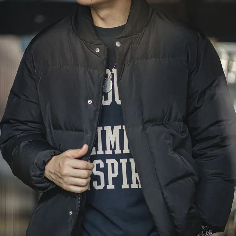 Madden Workwear American Casual Stand-up Collar Jacket down Jacket 90 White Duck down Warm and Loose Puffer Jacket Coat Men's Winter