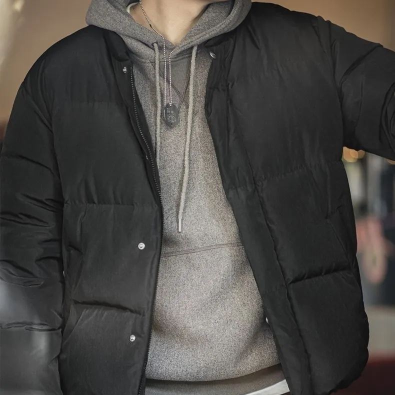 Madden Workwear American Casual Stand-up Collar Jacket down Jacket 90 White Duck down Warm and Loose Puffer Jacket Coat Men's Winter