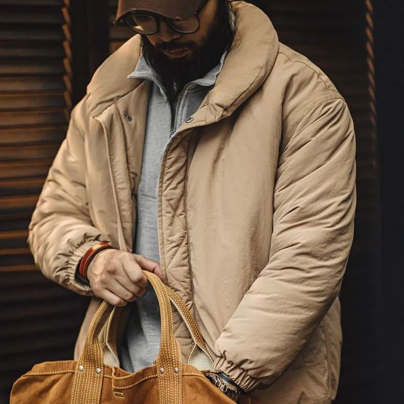 Maden retro green fruit collar thickened cotton jacket stand-up collar warm cold bread clothing jacket