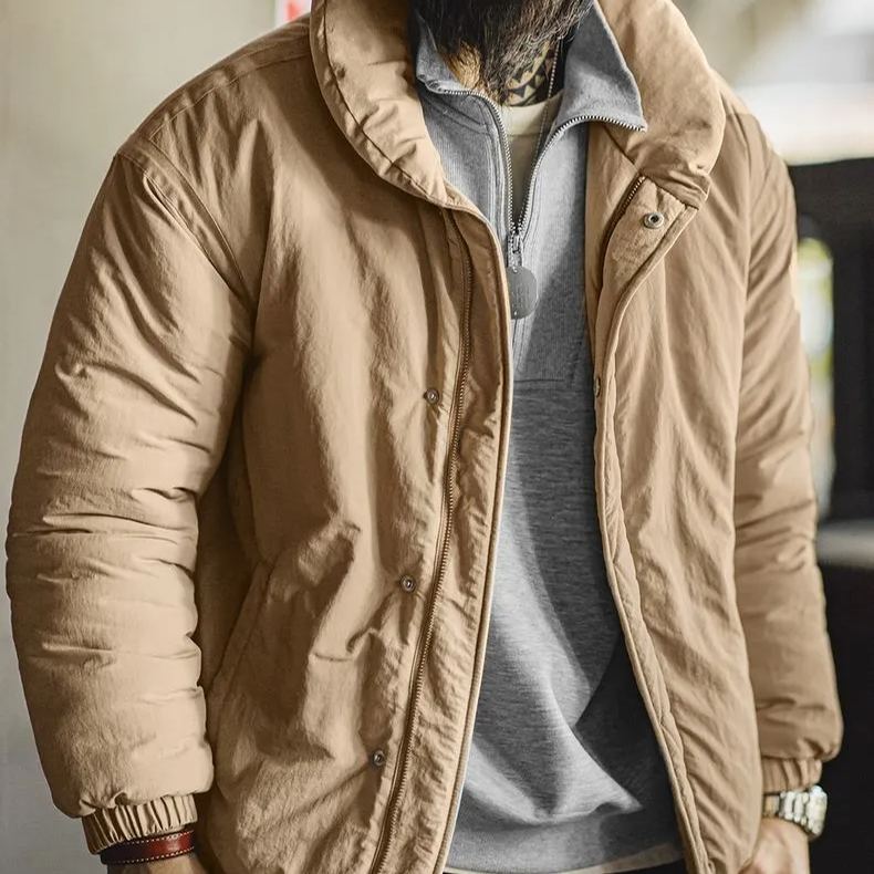 Maden retro green fruit collar thickened cotton jacket stand-up collar warm cold bread clothing jacket