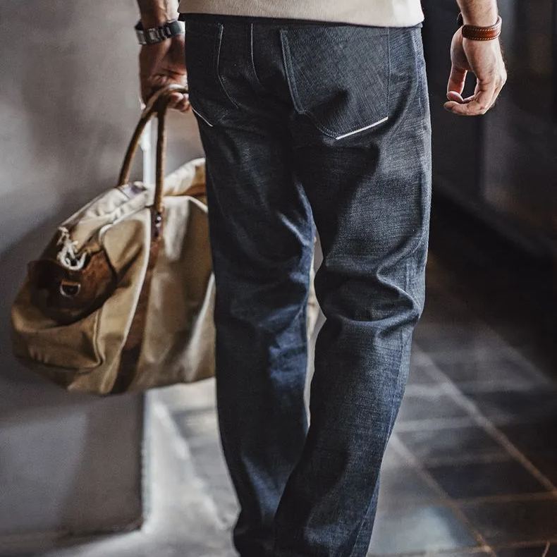 Madden Vintage Pepper Salt Raw Cow Denim Jeans Ami Click Denim Bareback Straight Legs