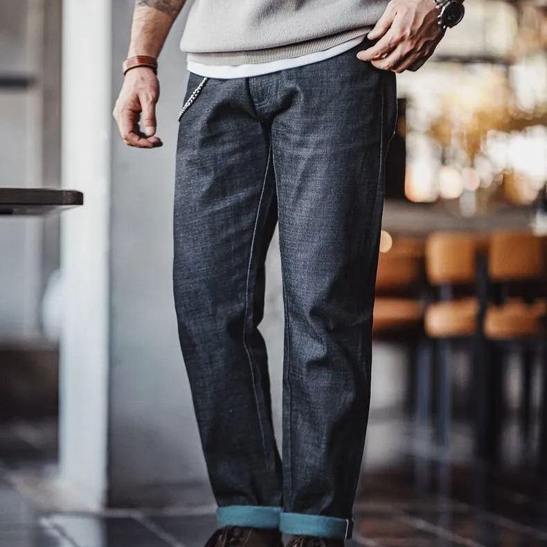 Madden Vintage Pepper Salt Raw Cow Denim Jeans Ami Click Denim Bareback Straight Legs