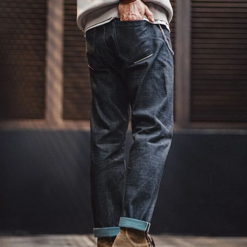 Madden Vintage Pepper Salt Raw Cow Denim Jeans Ami Click Denim Bareback Straight Legs