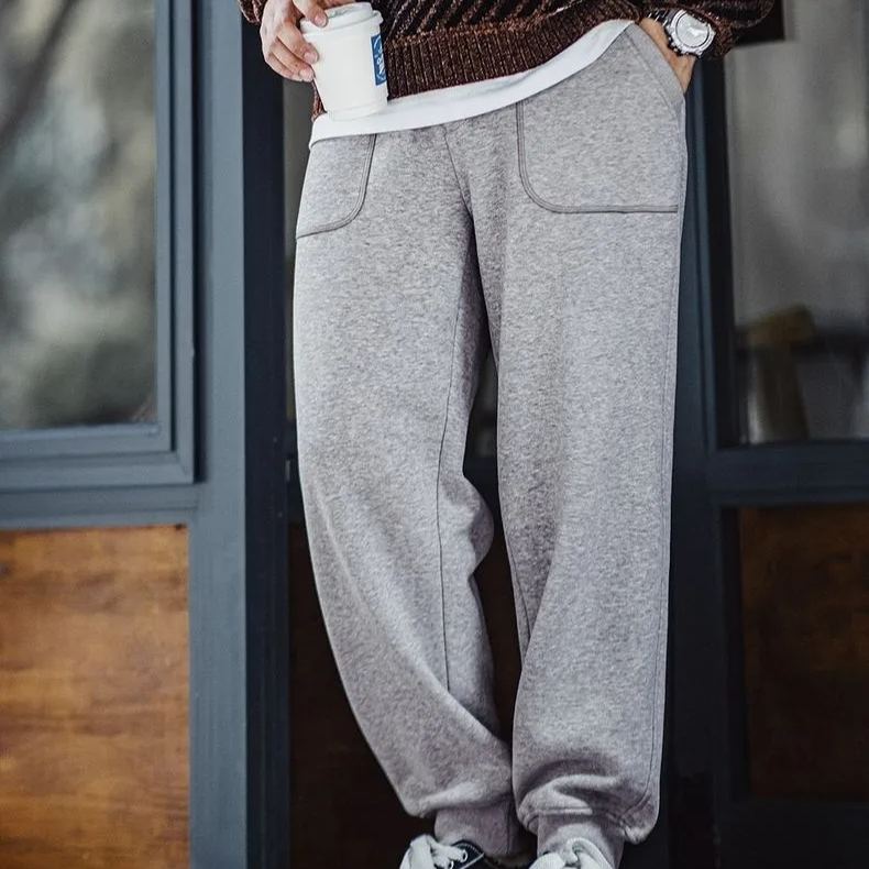 Madden Workwear American Retro OG107 Velvet Sweatpants Sports Leisure Warm Elastic Waist Ankle Banded Pants Men's Autumn and Winter