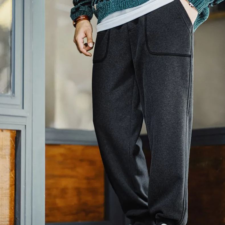 Madden Workwear American Retro OG107 Velvet Sweatpants Sports Leisure Warm Elastic Waist Ankle Banded Pants Men's Autumn and Winter