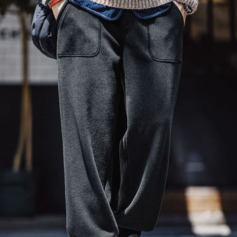 Madden Workwear American Retro OG107 Velvet Sweatpants Sports Leisure Warm Elastic Waist Ankle Banded Pants Men's Autumn and Winter