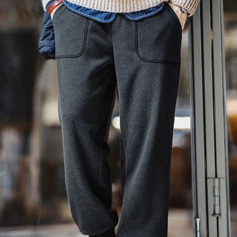 Madden Workwear American Retro OG107 Velvet Sweatpants Sports Leisure Warm Elastic Waist Ankle Banded Pants Men's Autumn and Winter