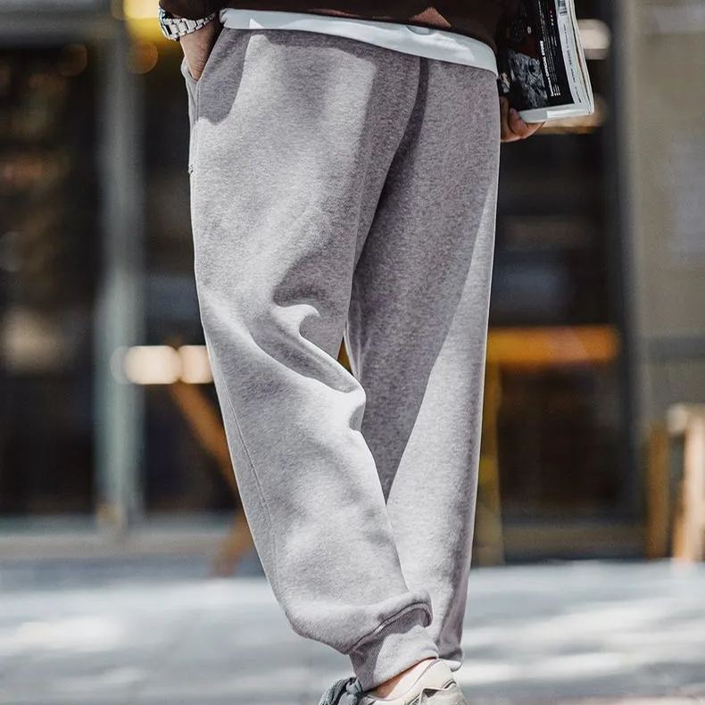 Madden Workwear American Retro OG107 Velvet Sweatpants Sports Leisure Warm Elastic Waist Ankle Banded Pants Men's Autumn and Winter