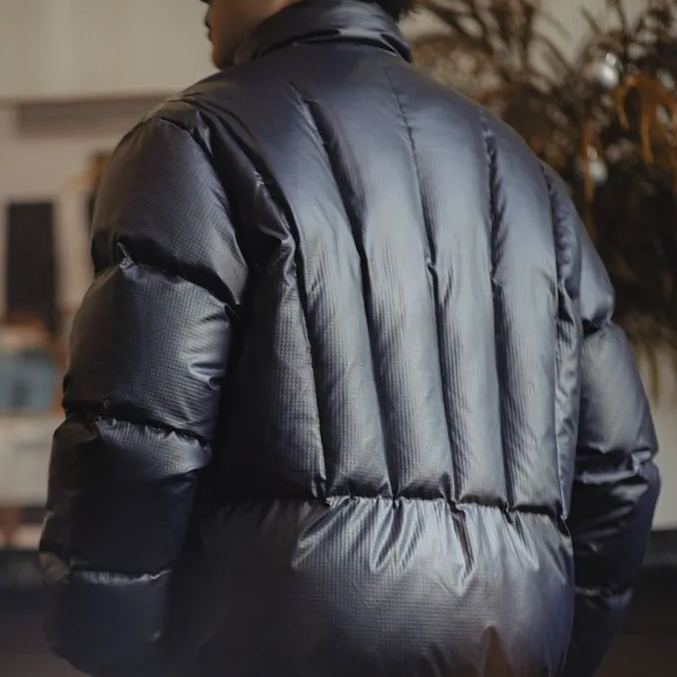 Maden Casual Small Square 90 White Duck Down Down Jacket Warm Standing Collar Bread Jacket