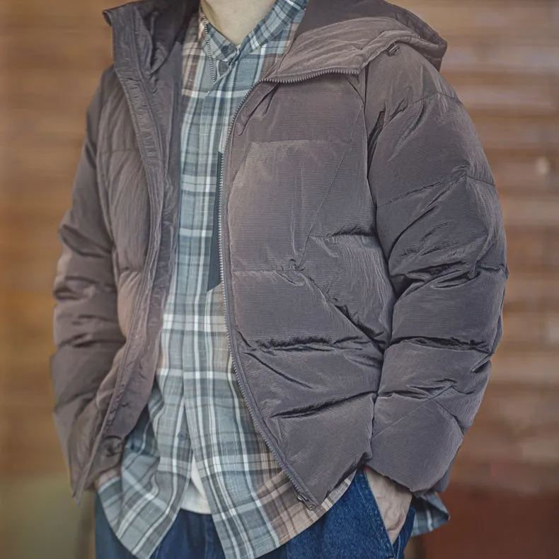 Maden casual 90 white duck down hooded down jacket, thickened warm and cold proof bread jacket