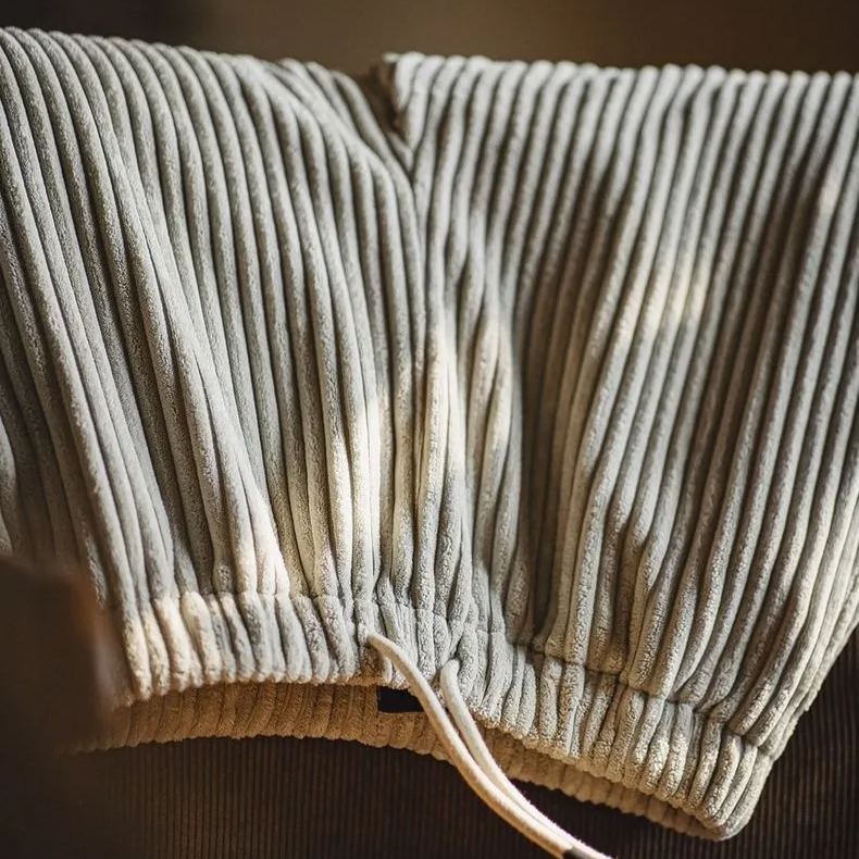 Maden vintage corduroy breasted sweatpants, loose fit, sporty and casual striped velvet straight leg pants