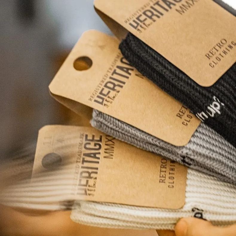 Marden Workwear Retro Thick Line Embroidery Knitted Tube Socks Black Sports Breathable Combed Cotton Long Socks Men and Women Autumn