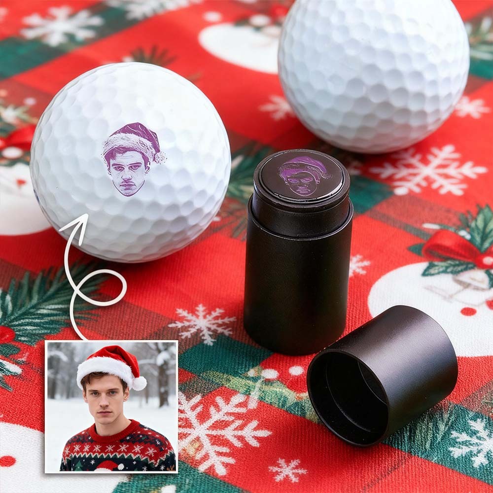 Personalized Anime Photo Golf Ball Stamp with Metal Storage Box Birthday Father's Day Gift for Golf Player