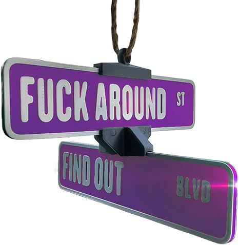 Fuck Around and Find Out Street Sign Hanger 3D Printed Funny Street Warning Sign Decoration - MySpotifyGlass