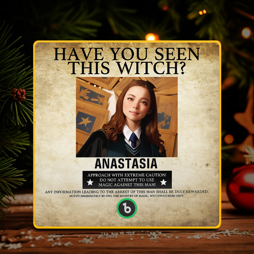 Custom "Have You Seen This Wizard?" Wanted Poster Fridge Magnet �C Personalized Name & House Styles