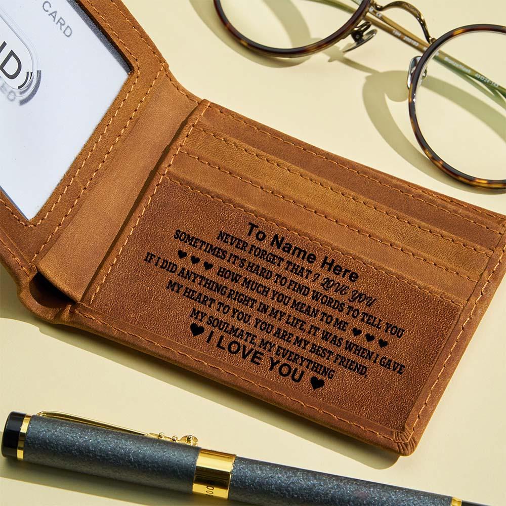 Mens Wallet, Wallets For Men, Wallet, Engraved Wallet, Leather Wallet, Grandson Wallet, Personalized Wallet, To My Son Wallet, W22