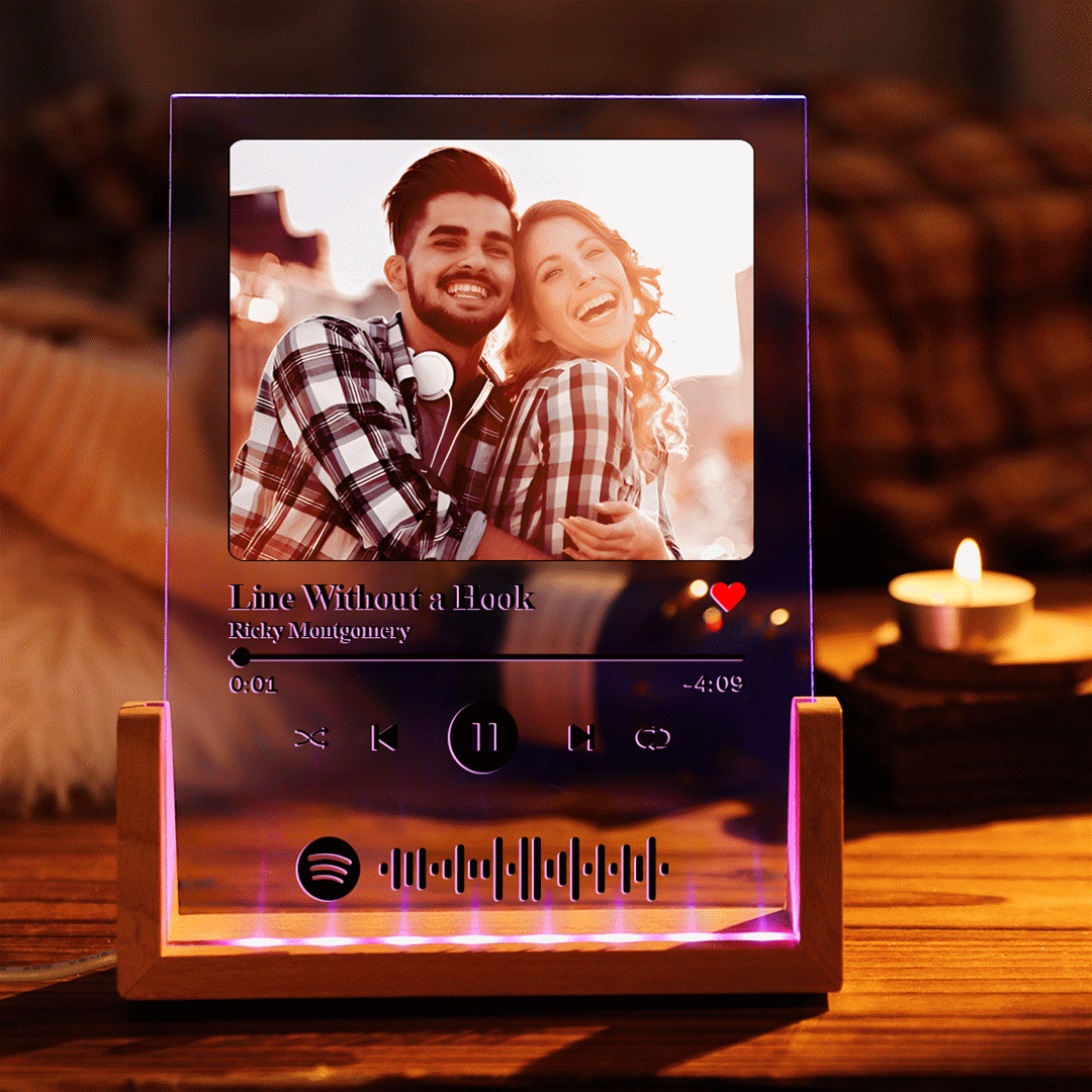 Customized Scannable Spotify Code Plaque Night Light  Music and Photo Song Lamp Anniversary Gifts For Lovers