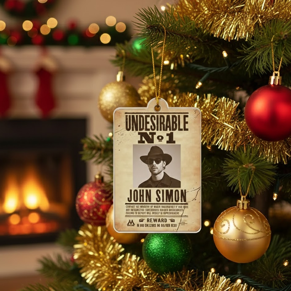 Undesirable No. 1 Wanted Poster Keychain Ornament Car Hanger Personalized Photo and Name