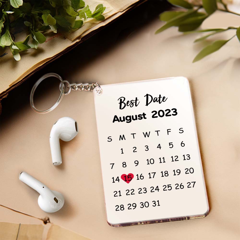 Custom Double-Side Spotify Photo Keychain Calendar Music Keychain Gift