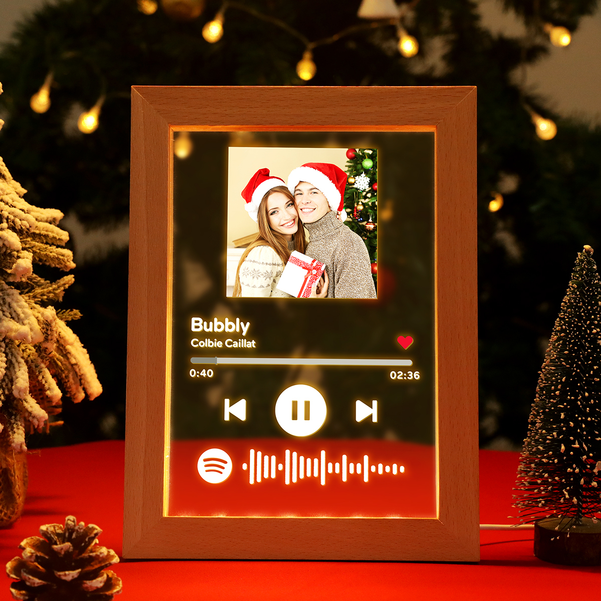 Spotify Glass 7 Colors Nightlight Music LED Lamp Custom Spotify Gift for Her Print Your Song Art Glass Plaque Light up Spotify Plaque