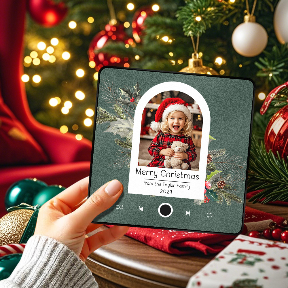 Custom Christmas Tree Music Fridge Magnet Christmas Gifts for Family Personalized Music Magnets Can Play Songs