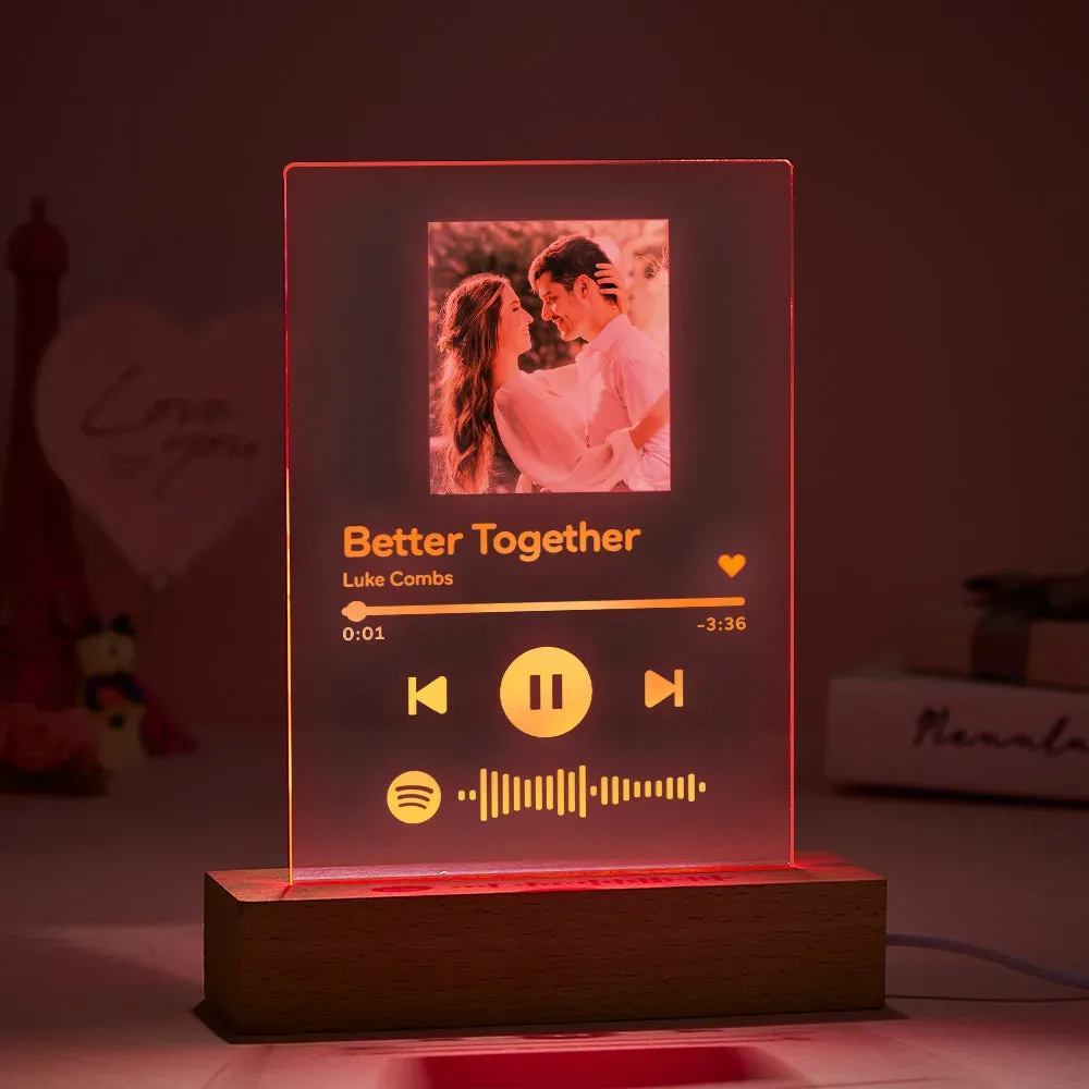 Custom Spotify 7 Colors Night Light  For Lovers