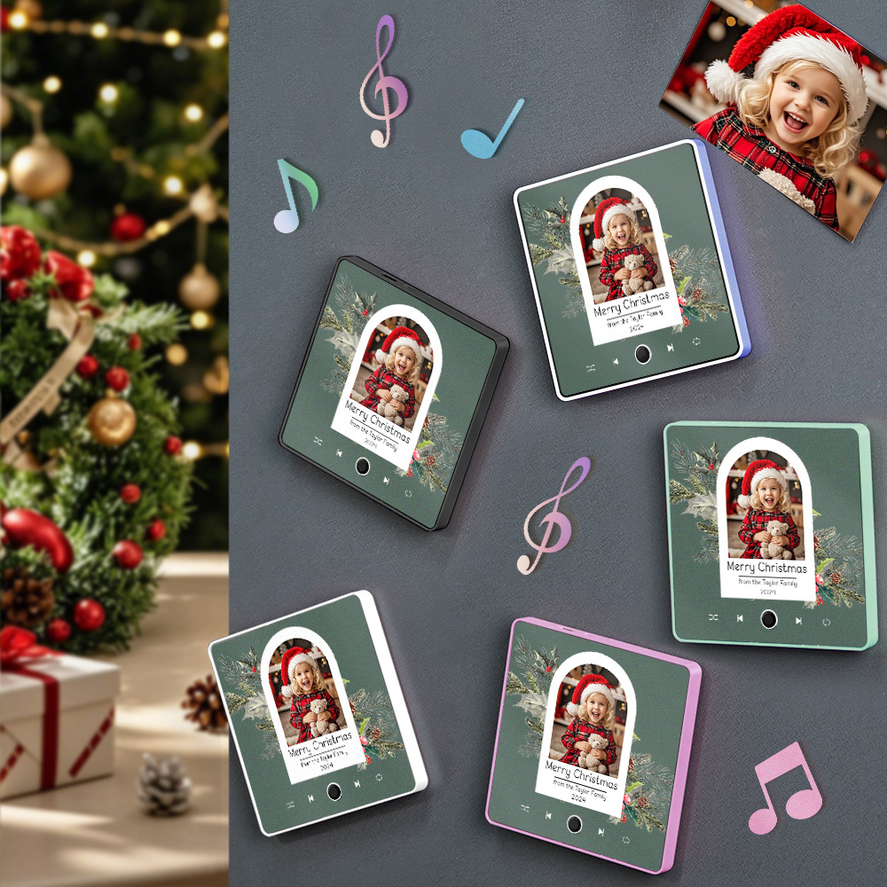 Custom Christmas Tree Music Fridge Magnet Christmas Gifts for Family Personalized Music Magnets Can Play Songs