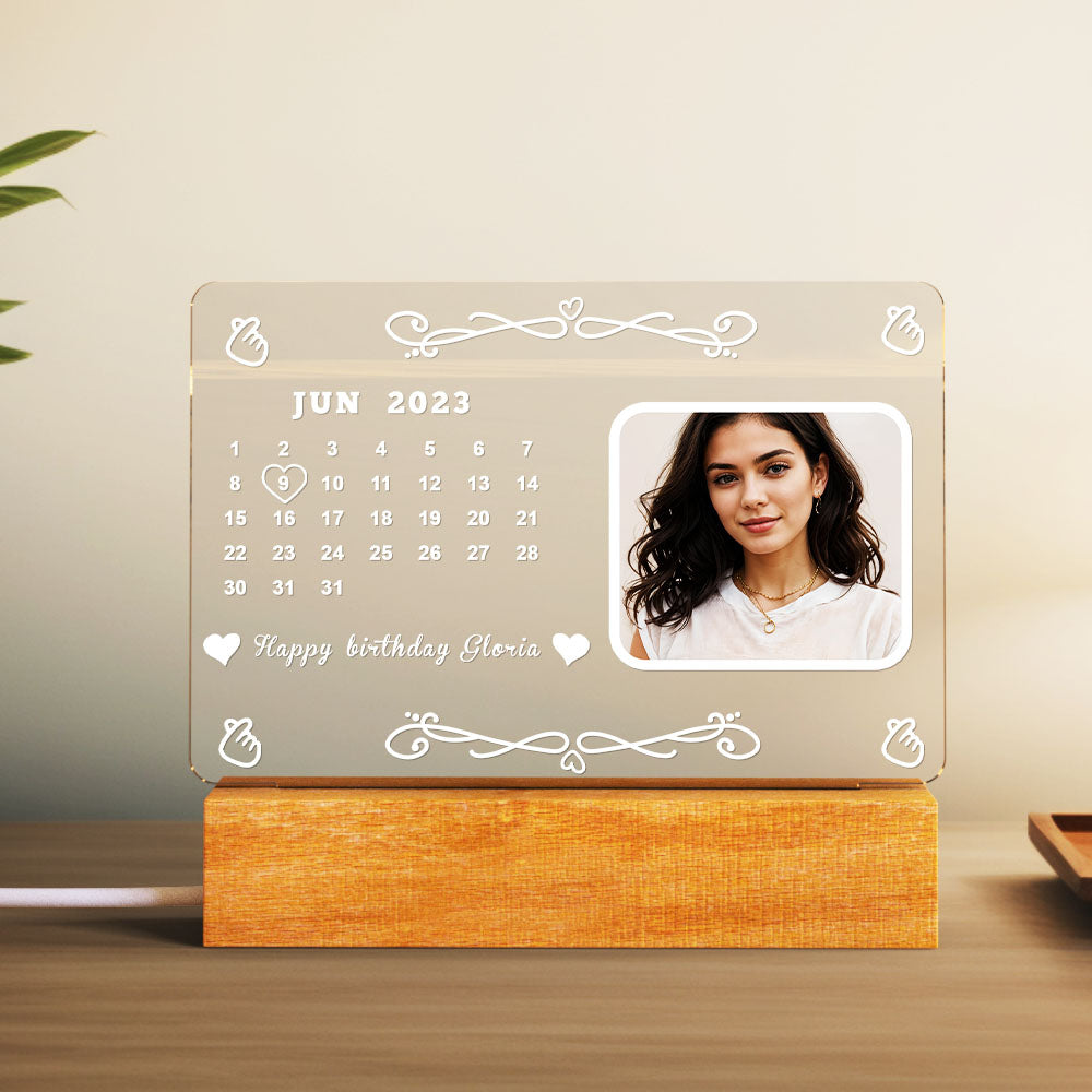 Custom Clendar Photo Night Light Commemorative Date Night Light Gift
