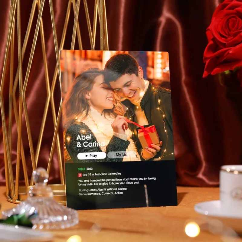 Custom Movie Poster  Personalized Photo Plaque Couples Gift for Her