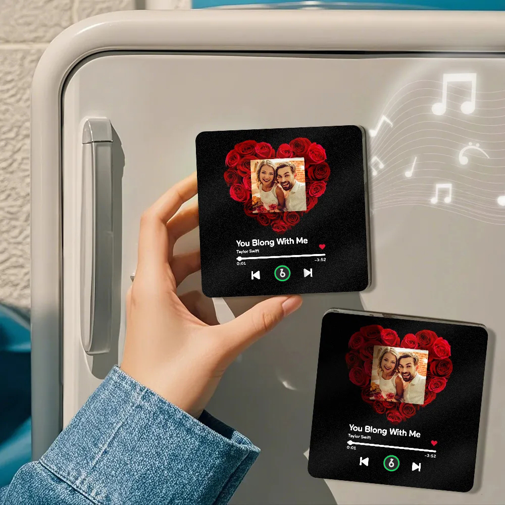 Custom Music Fridge Magnet Colorful Frame Photo Fridge Magnet Gift for Her