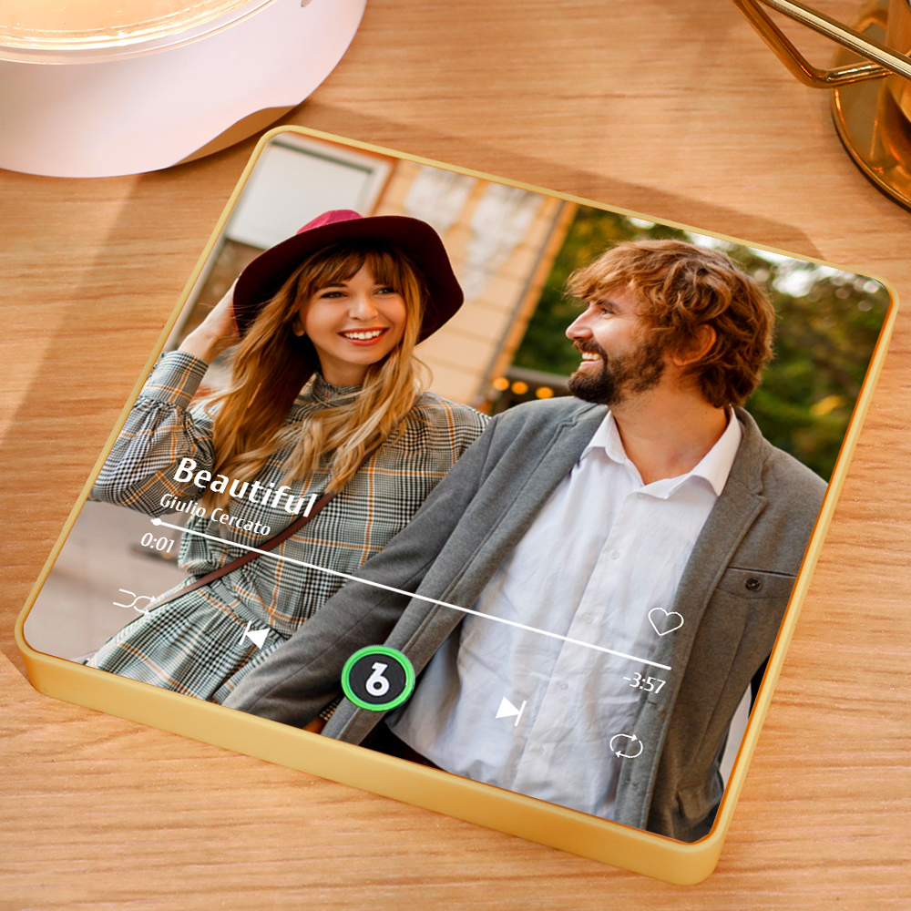 New Upgrade Custom Music Fridge Magnet Christmas Gift Colorful Frame Fridge Magnet Can Play Songs	 Gift for Couple	 Can Upload Your Music