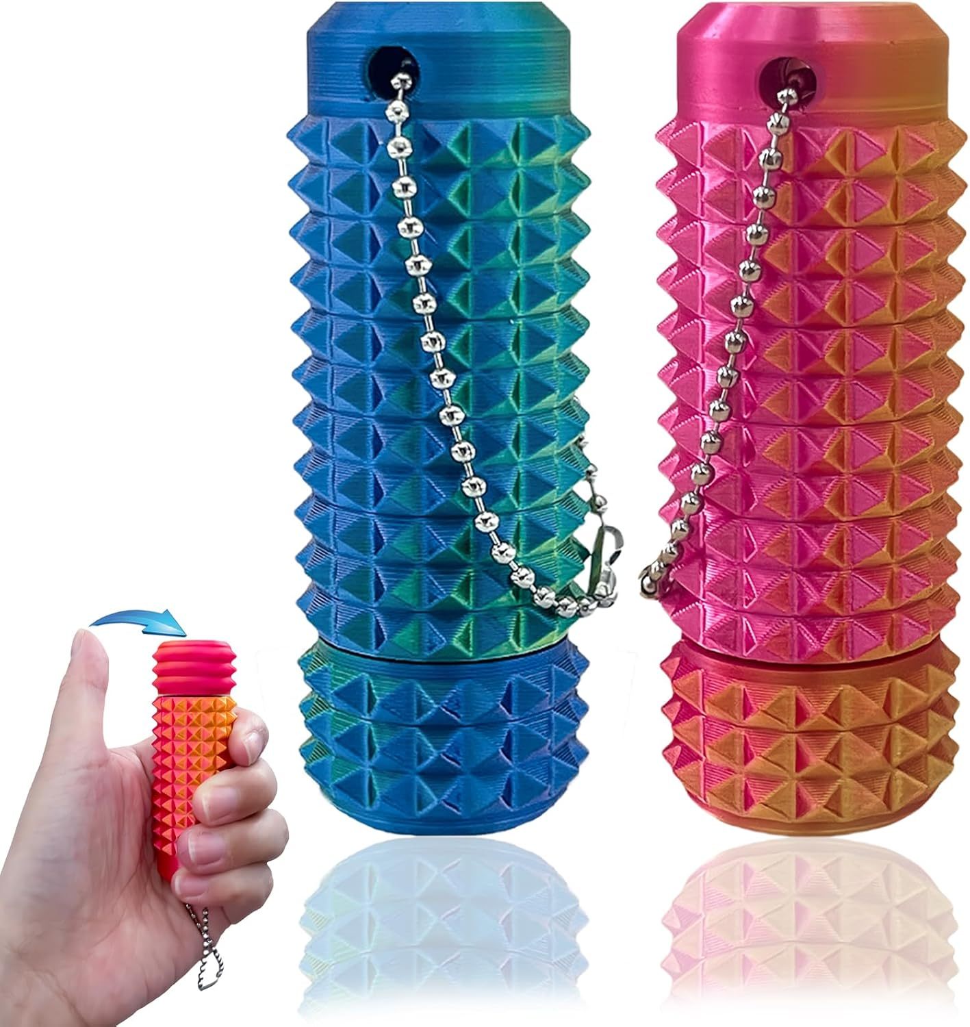 Custom Name Spiky Grippie Stim Keychain Mini Fidget Toy Venting Key Pendant for Anxiety Relief Positive