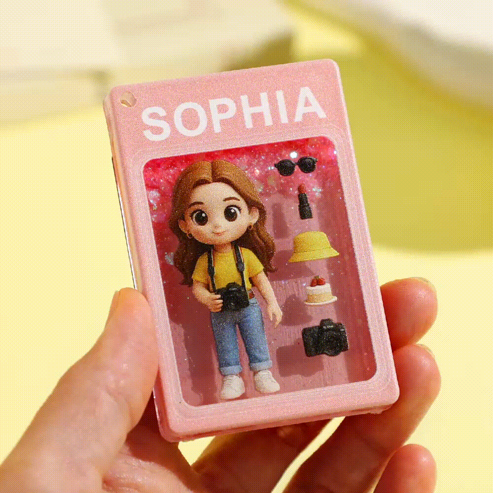 Custom Cartoon Photo Glitter Quicksand Acrylic Fridge Magnet Gift - MySpotifyGlass