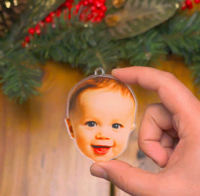 Personalized Photo Ornament, Funny Christmas Ornament, Custom Face Picture Ornament, Acrylic Pet Ornament, Christmas Decor, Holiday Gifts