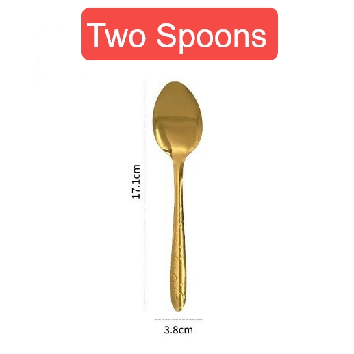 Two golden spoons (3.8*1*17CM)