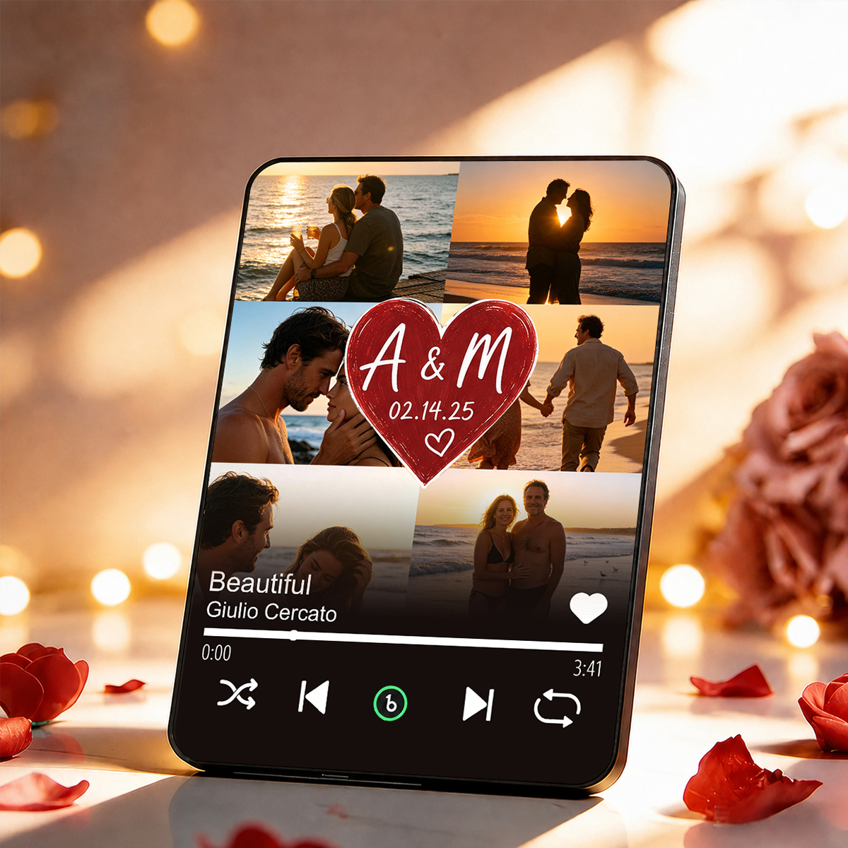 Custom Music Photo Plaques Personalized Music Plaque Can Play Songs Gift for Lover