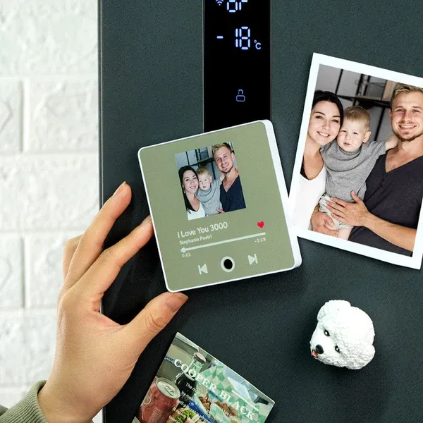 Personalized Photo Album Fridge Magnet Music Wall Photo Sticker Music Fridge Magnet Can Play Songs Gift for Lovers