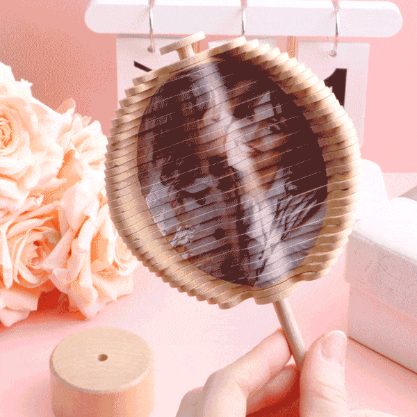 Custom Photo Wooden Fibonacci Spiral Tree Spinner Personalized Creative Stress Relief Toy