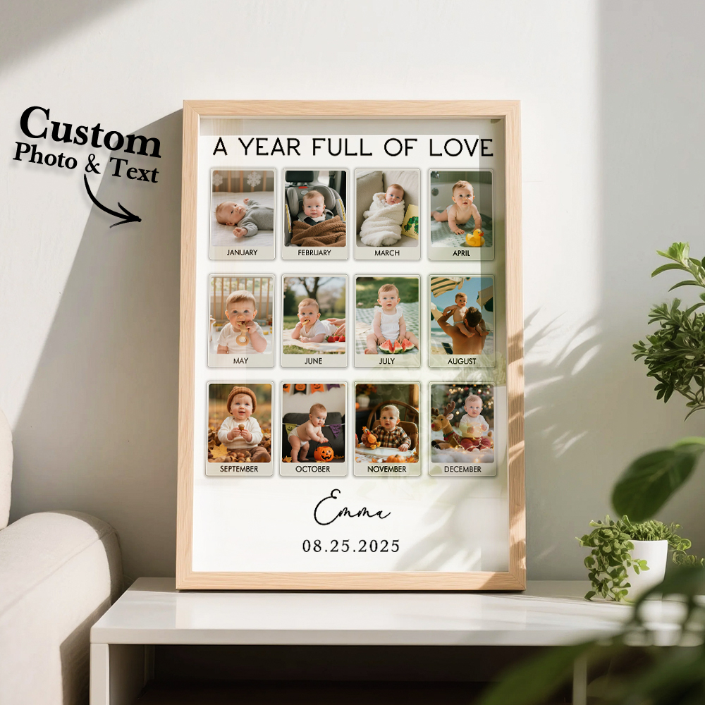 Custom Photo Frame Anniversary Gift Personalized Photo Frame 1 Year Anniversary Gift
