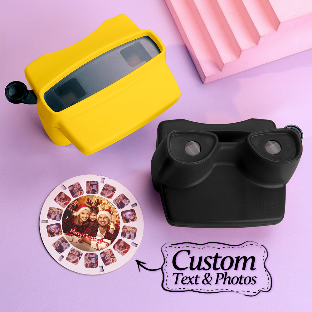 Custom Blue 3D Viewfinder and Reel Personalized Christmas Gift with your own photos Text and Photo Viewer Multiple Films Available Gifts For Couple - MyPhotoSocks